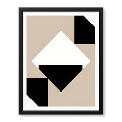 Black & White Abstract Design Over Brown Background | Abstract Office Artwork #00149 - Prime Décor