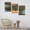 Horses in the Lakes (3 Panel) Landscape Wall Art