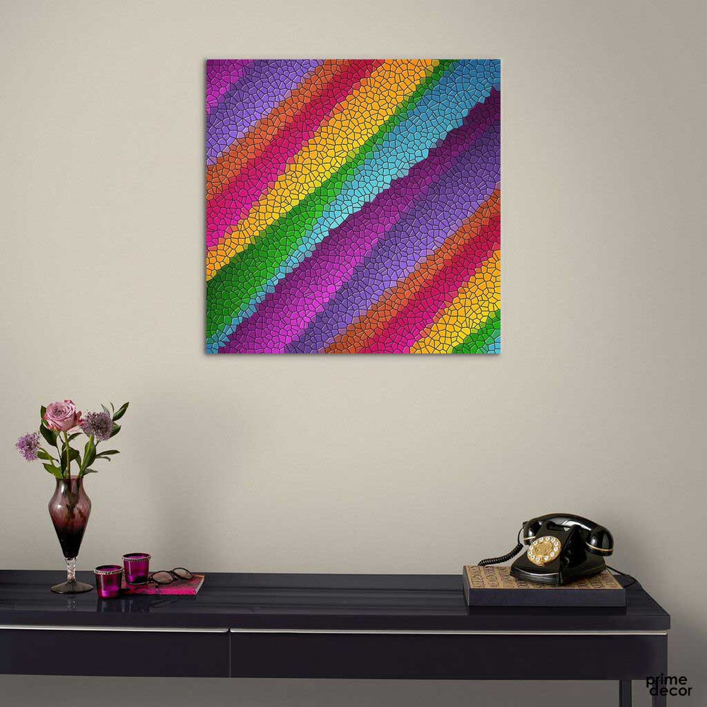Mosaic Rainbow Background (Square Panel) Abstract Wall Art - Prime Décor