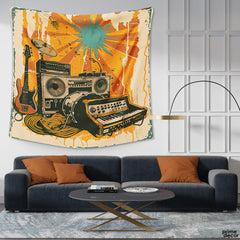 Abstract Artwork Of Musical Instruments | Fashion Tapestry