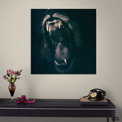 Roaring Lion (Square Panel) Animal Wall Art - Prime Décor
