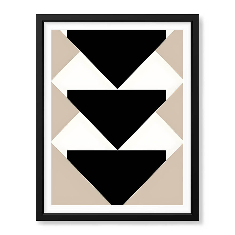 Black & White Abstract Design Over Brown Background | Abstract Office Artwork #00150 - Prime Décor