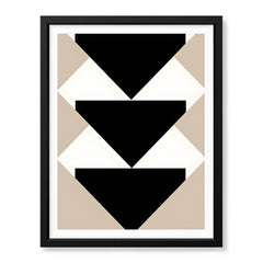 Black & White Abstract Design Over Brown Background | Abstract Office Artwork #00150 - Prime Décor