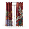 Classic Chinese Cranes & Vases With Vibrant Red Background | Nordic Curtains #152