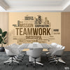 Teamwork Mix Typography With Beige Background | Office Wallpaper Mural