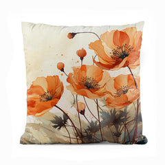 Digital Painted Poppy Flower | Floral Cushion #154 - Prime Décor