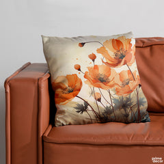 Digital Painted Poppy Flower | Floral Cushion #154 - Prime Décor