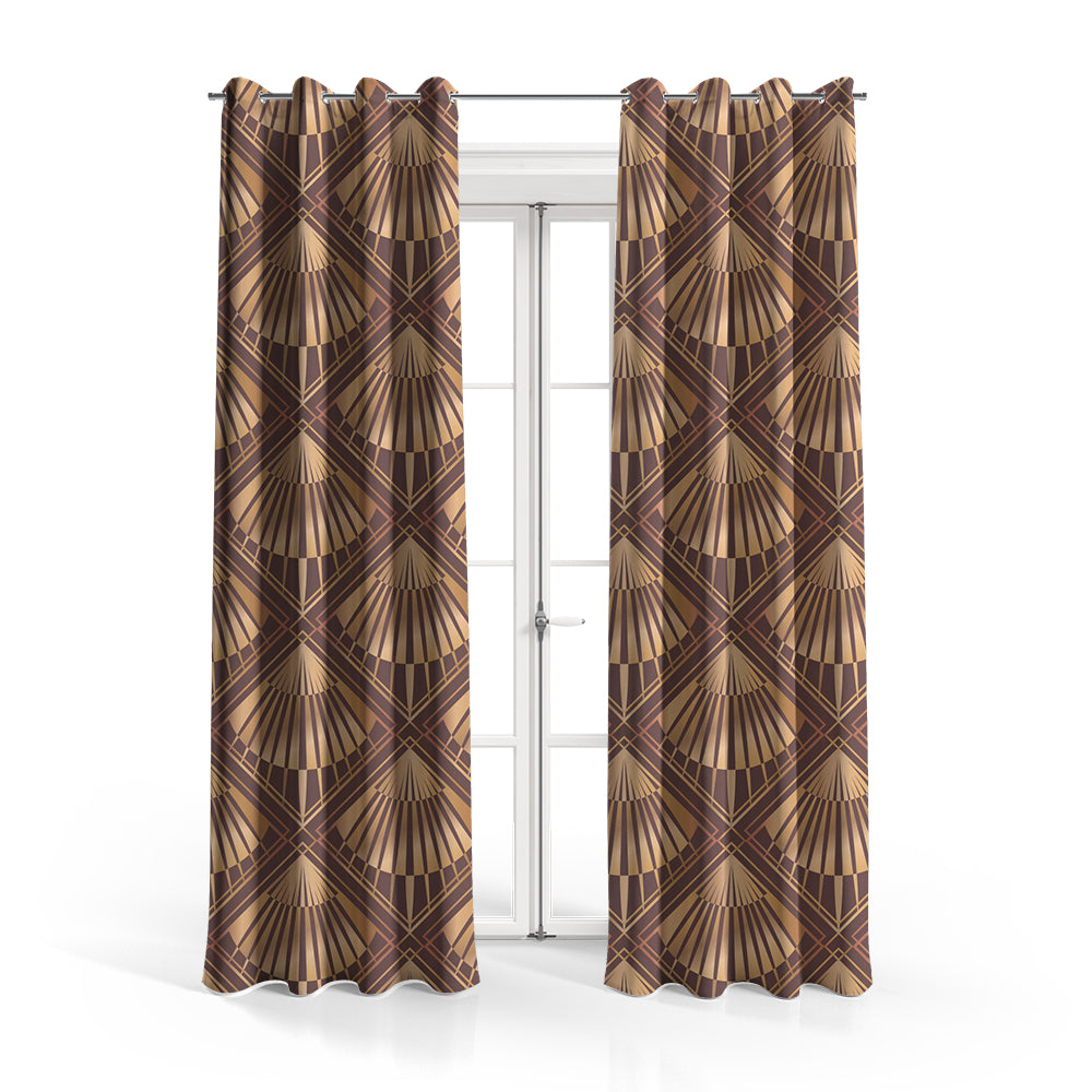 Copper Art Deco Pattern | Abstract Curtains #156 - Prime Décor