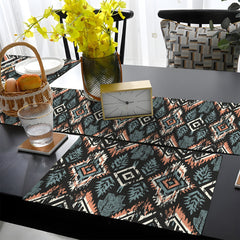 Slate & Tan Grunge Tribal Pattern | Table Runner and Placemat Set
