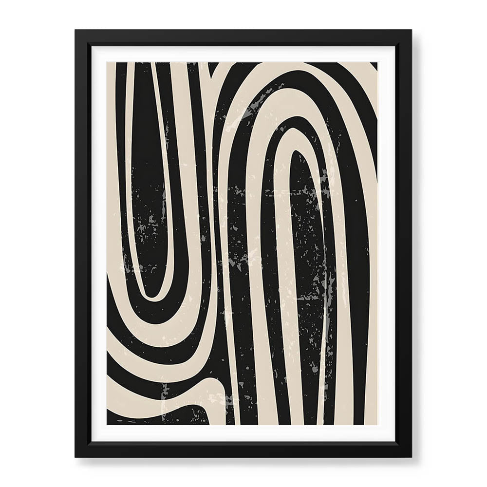 Black & White Zebra Style Abstract Design | Abstract Office Artwork #00160 - Prime Décor