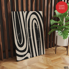Black & White Zebra Style Abstract Design | Abstract Office Artwork #00160 - Prime Décor