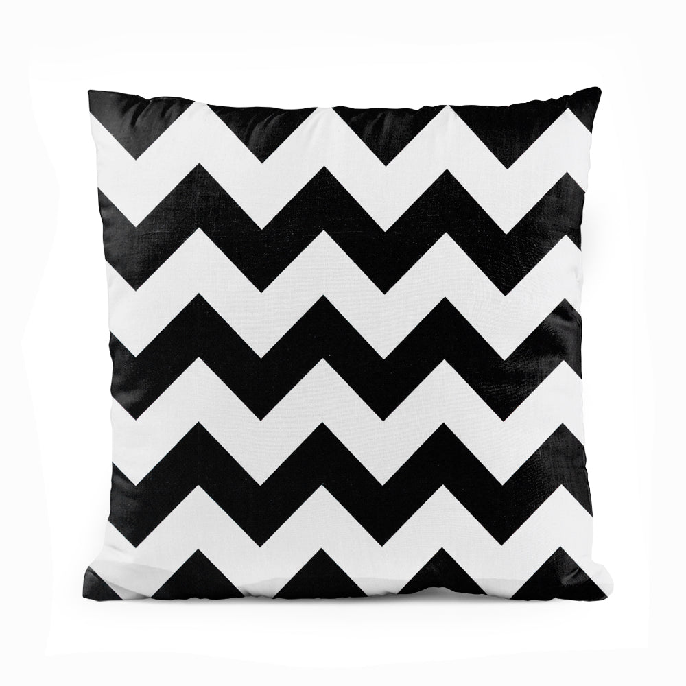 Black & White Chevron Pattern | Abstract Cushion #162 - Prime Décor