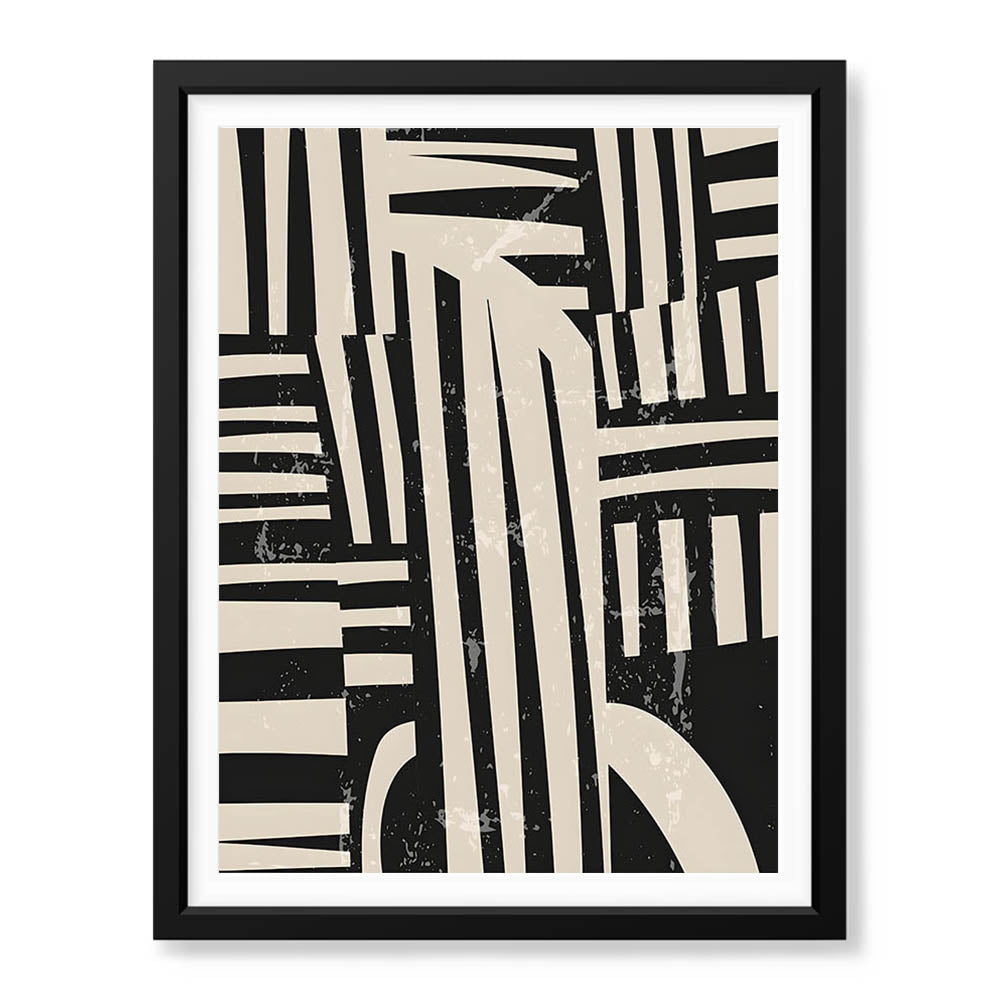 Black & Beige Abstract Design Art | Abstract Office Artwork #00162 - Prime Décor