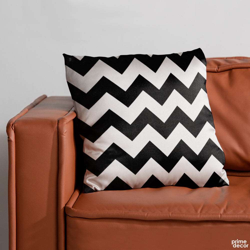 Black & White Chevron Pattern | Abstract Cushion #162 - Prime Décor