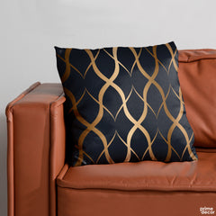 Vertical Wavy Gold Stripes | Abstract Cushion #163 - Prime Décor