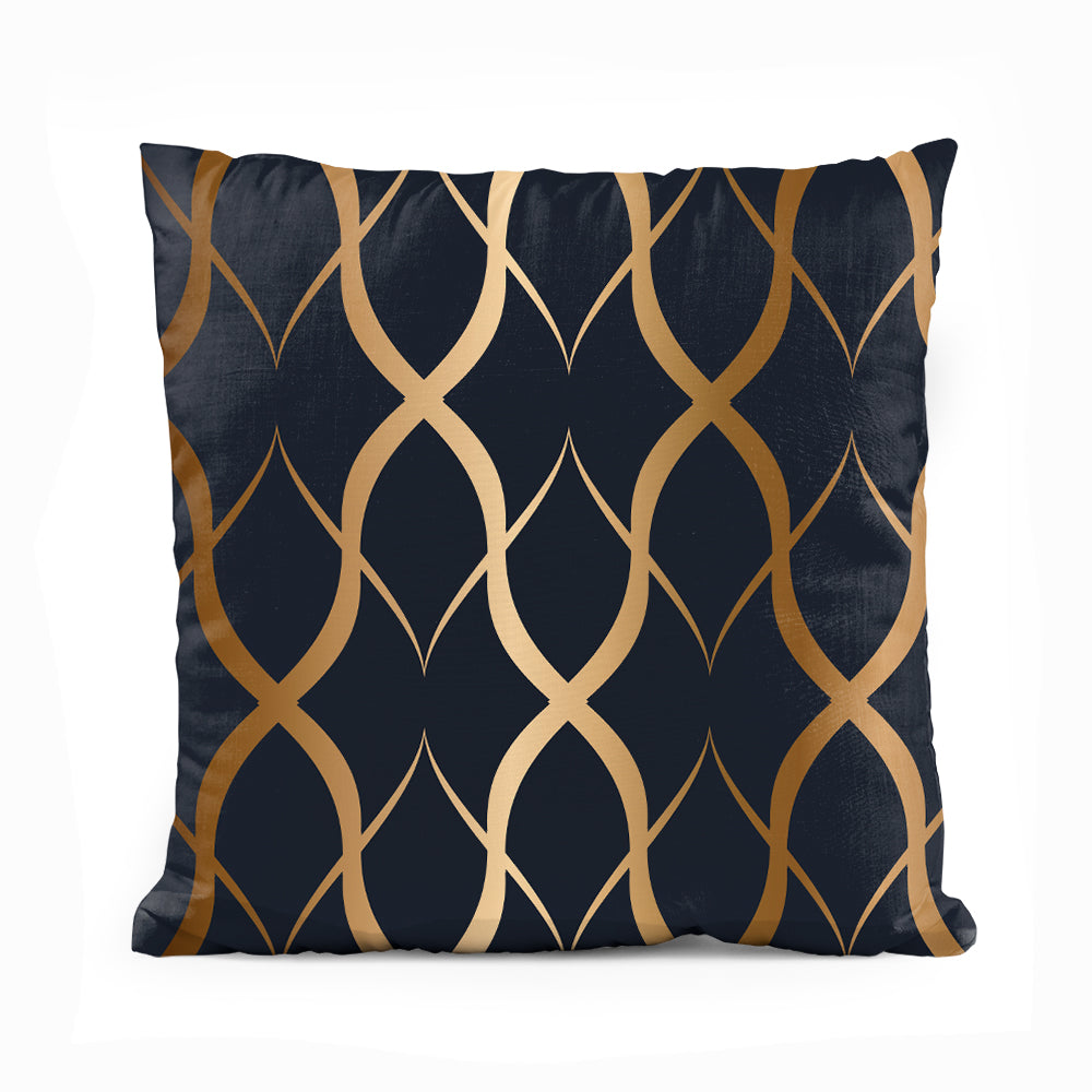 Vertical Wavy Gold Stripes | Abstract Cushion #163 - Prime Décor