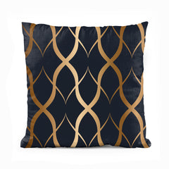 Vertical Wavy Gold Stripes | Abstract Cushion #163 - Prime Décor