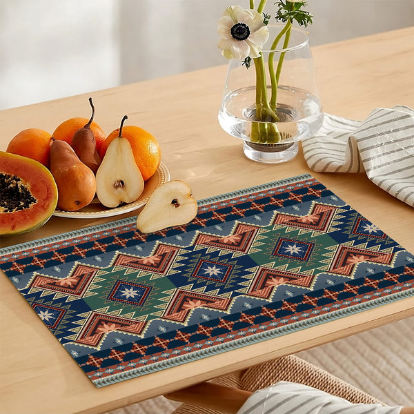 Carbon Grey & Tumbleweed Tribal Pattern | Table Runner and Placemat Set