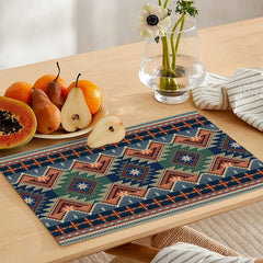 Carbon Grey & Tumbleweed Tribal Pattern | Table Runner and Placemat Set