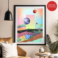 Beautiful Space Art Design With Colorful Abstract Background | Abstract Space Artwork #00165 - Prime Décor