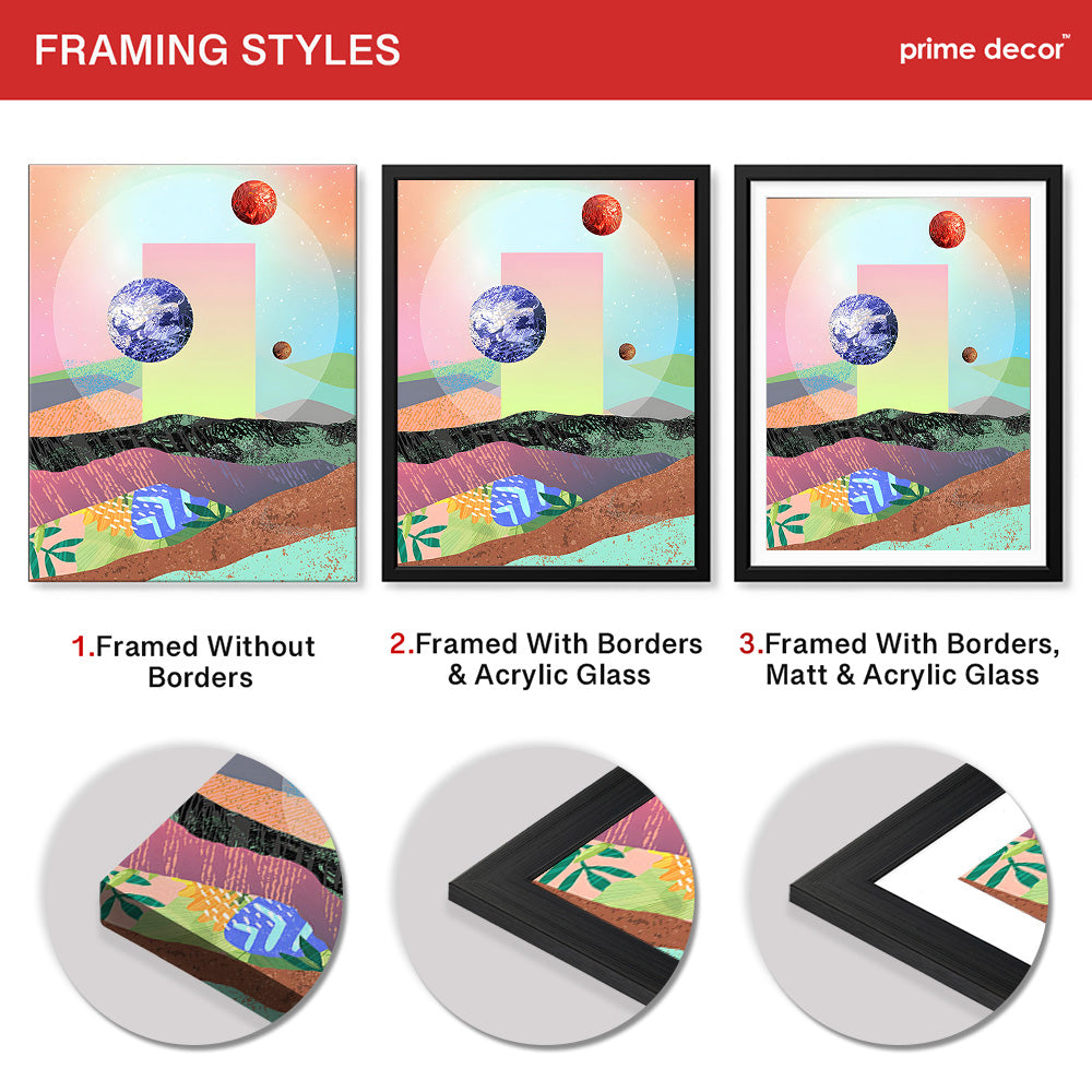 Beautiful Space Art Design With Colorful Abstract Background | Abstract Space Artwork #00165 - Prime Décor