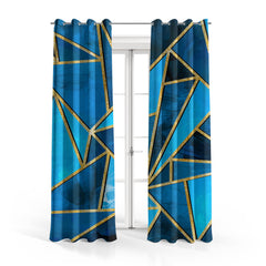 Mystic Marble Series - Blue | Abstract Curtains #166