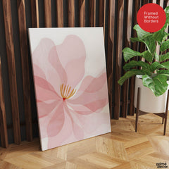 Beautiful Pink Flower Over White Background | Abstract Floral Artwork #00169 - Prime Décor