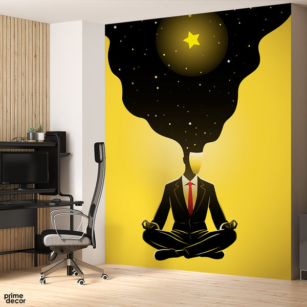 Thinking Out Of The World Motivational Wall Art | Office Wallpaper Mural - Prime Décor