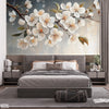 Beautiful Tranquil Beige Apple Blossom Flowers Artwork | Floral Wallpaper Mural
