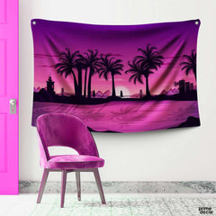 Beautiful Scenery of Evening Time with Purple Shade  | Nature Tapestry - Prime Décor