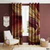 Maroon & Gold Fluid Marble | Abstract Curtains #016