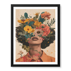 Beautiful Women Face With Floral Abstract Design | Abstract Fashion Artwork #00172 - Prime Décor