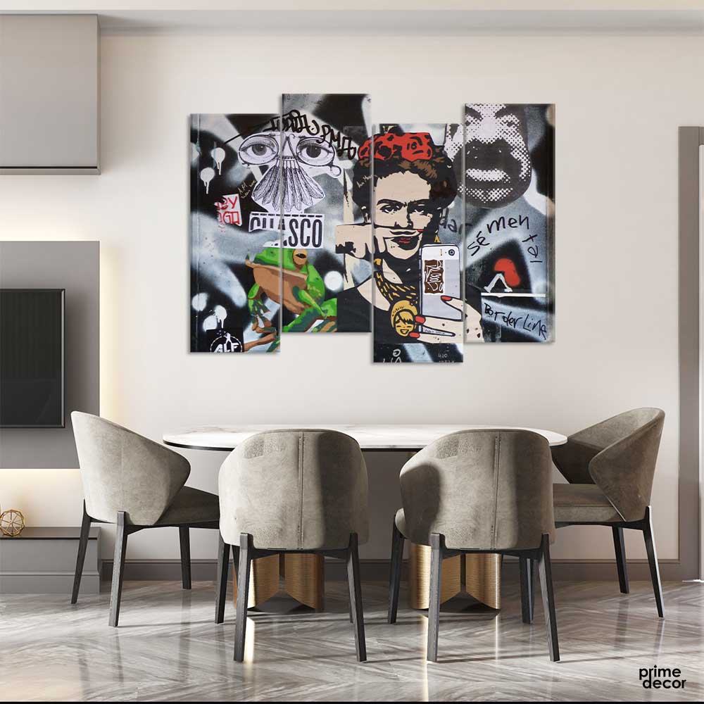 Urban Graffiti Art (4 Panel) Abstract Wall Art - Prime Décor