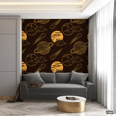 Hand Drawn Space Pattern | Wallpaper Mural - Prime Décor