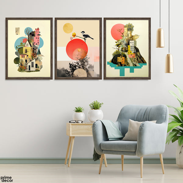 Beautiful Aesthetic Nature Artwork (3 Panel) Nature Wall Art