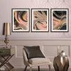 Pink & Gold Abstract Paint Design (3 Panel) Abstract Wall Art - Prime Décor