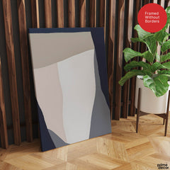 Blue & Grey Abstract Design Over Colorful Background | Abstract Office Artwork #00186 - Prime Décor