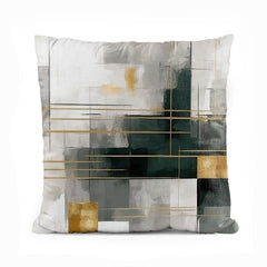 Green & Gold Brush Stroke | Abstract Cushion #188 On Sale - Prime Décor