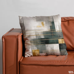 Green & Gold Brush Stroke | Abstract Cushion #188 On Sale - Prime Décor