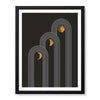 White Lines Over Golden Moon With Black Background | Abstract Fashion Artwork #00189