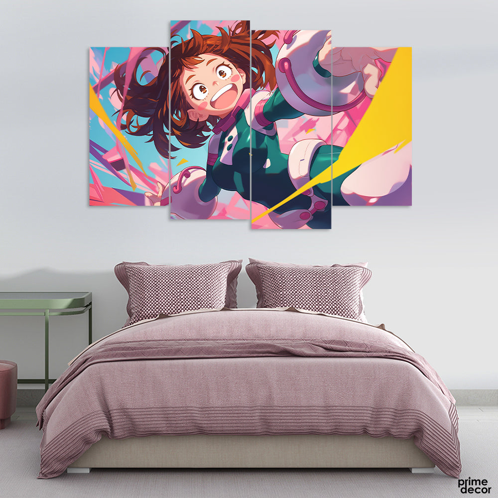 Cute Anime Girl (4 Panel) Anime Wall Art - Prime Décor