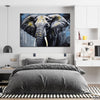 Gunmetal Colored Elephant Brush Stokes Style (Single Panel) Animal Wall Art