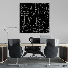 Abstract Gold Lines Artwork Over Black Background (Single Panel) Abstract Wall Art