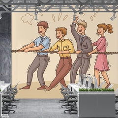 Working Together To Win The Game | Office Wallpaper Mural