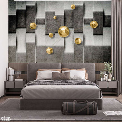 Abstract Black & Grey Marble Abstraction Artwork | Abstract Wallpaper Mural
