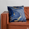 Blue Gold Liquid Ink Marble | Abstract Cushion #191