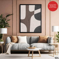 Black & Grey Abtract Design Over White Background | Abstract Office Artwork #00193