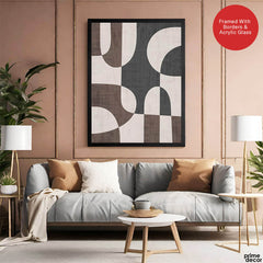 Black & Grey Abtract Design Over White Background | Abstract Office Artwork #00195