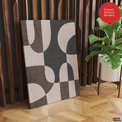 Black & Grey Abtract Design Over White Background | Abstract Office Artwork #00195