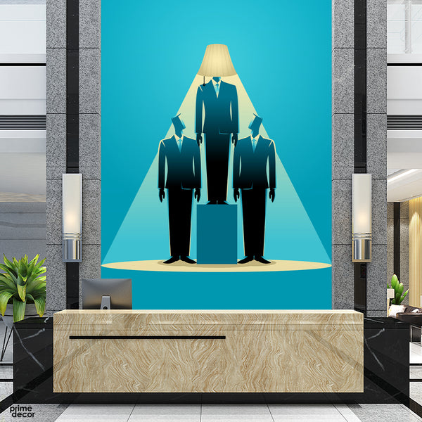 Lighting Up The World Motivational Wall Art | Office Wallpaper Mural - Prime Décor